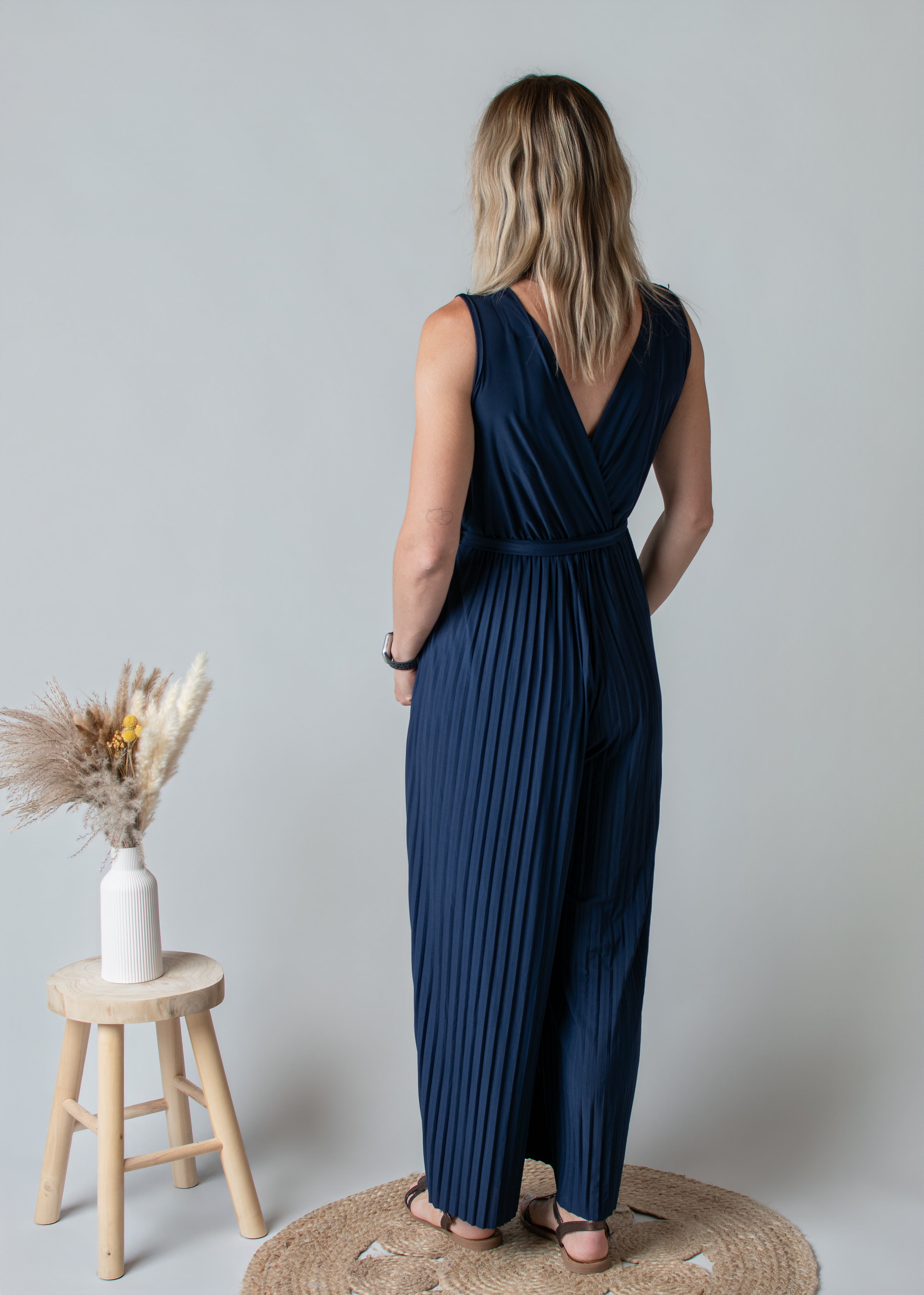 Combinaison Pantalon Plissée Marine
