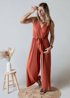 Combinaison Pantalon Plissée Terracotta