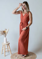 Combinaison Pantalon Plissée Terracotta la boutique de lydie