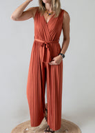 Combinaison Pantalon Plissée Terracotta