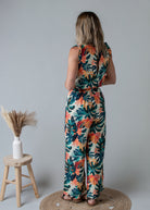 Combinaison pantalon femme à motif tropical