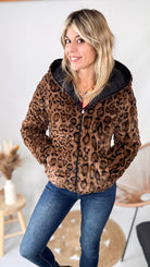 douddoune reversible noire leopard femme