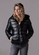 Doudoune courte réversible noire fourrure la boutique de lydie