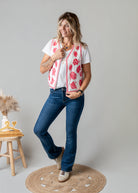 Gilet sans manches brodé fuchsia la Boutique de Lydie