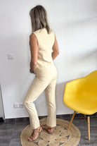 Gilet tailleur beige Nora - La Boutique de Lydie 36