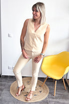 Gilet tailleur beige Nora - La Boutique de Lydie 36