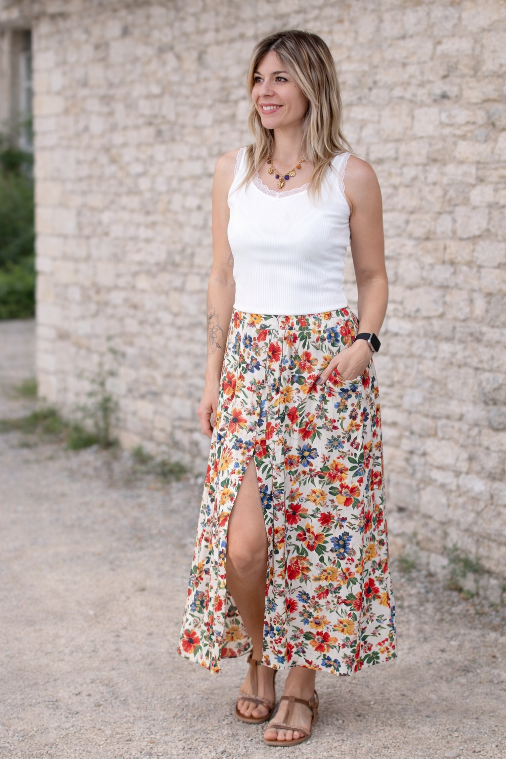 Jupe longue fleuri la boutique de lydie