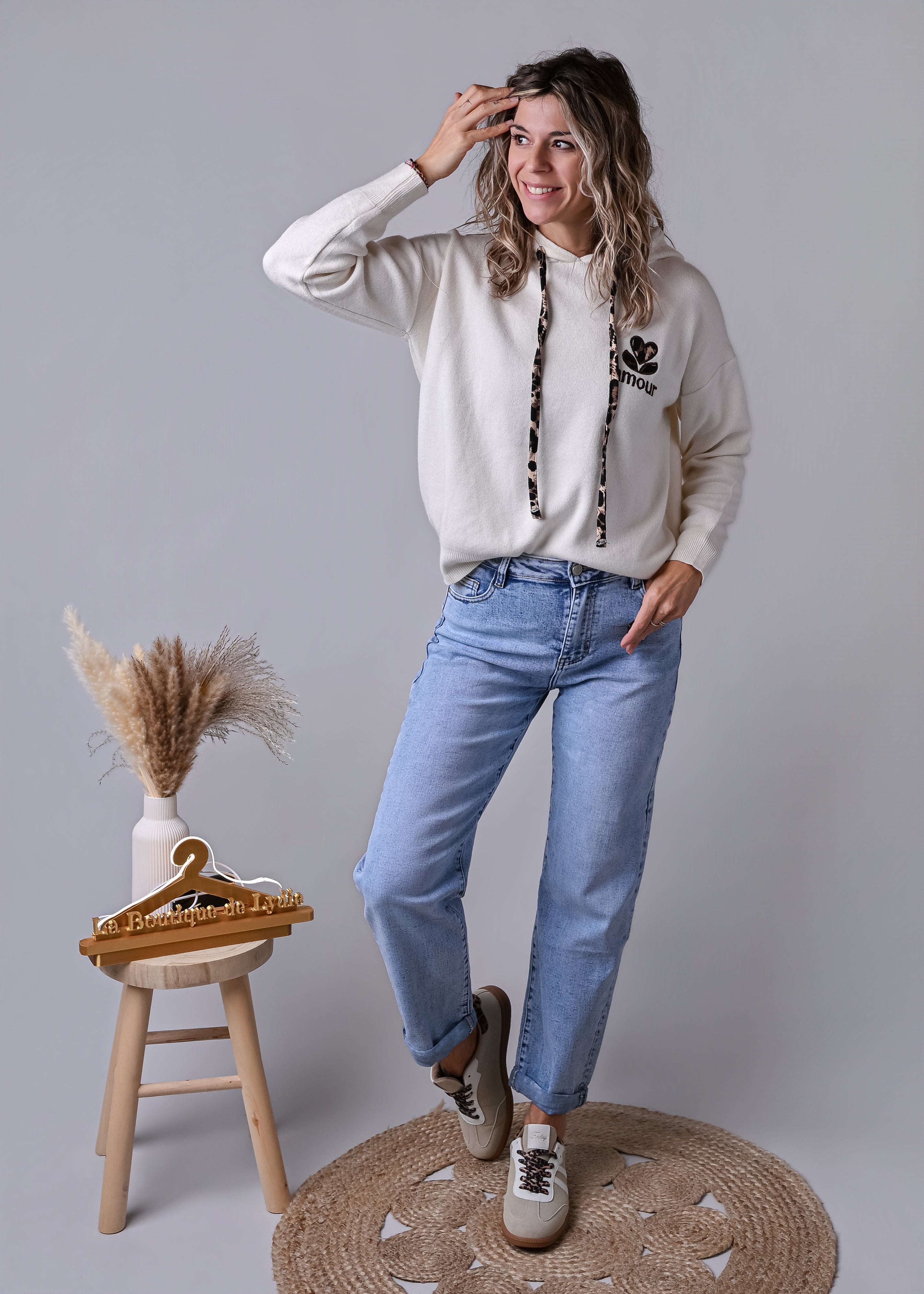 Jean barrel fit bleu clair délavé la boutique de lydie 
