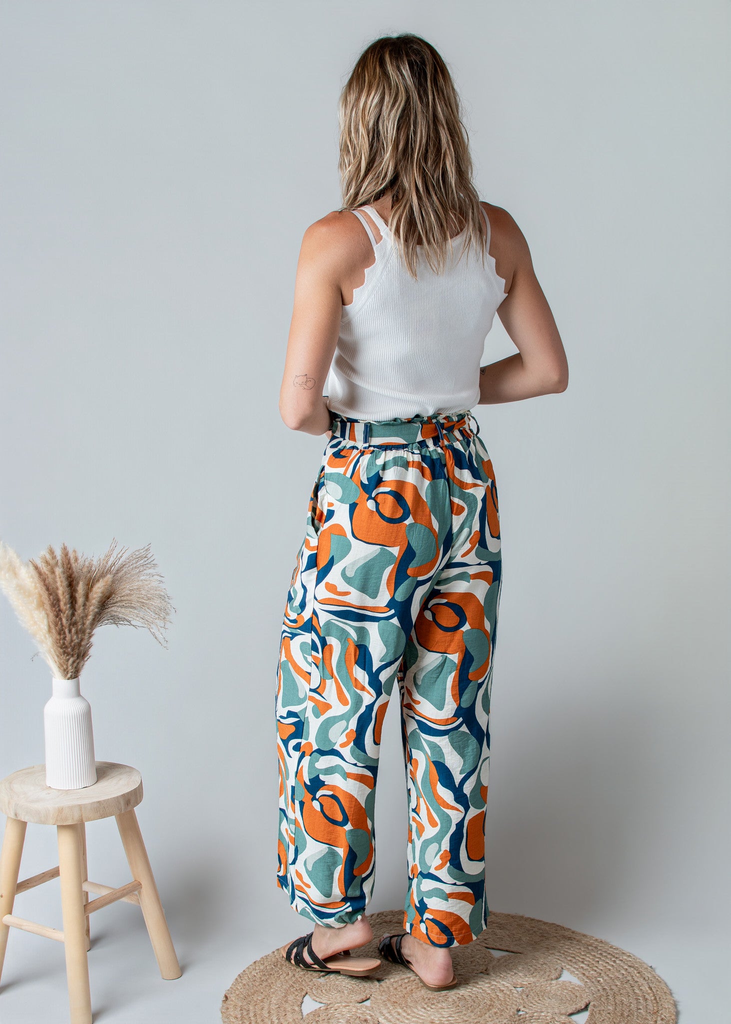 Pantalon Fluide Imprimé Abstrait