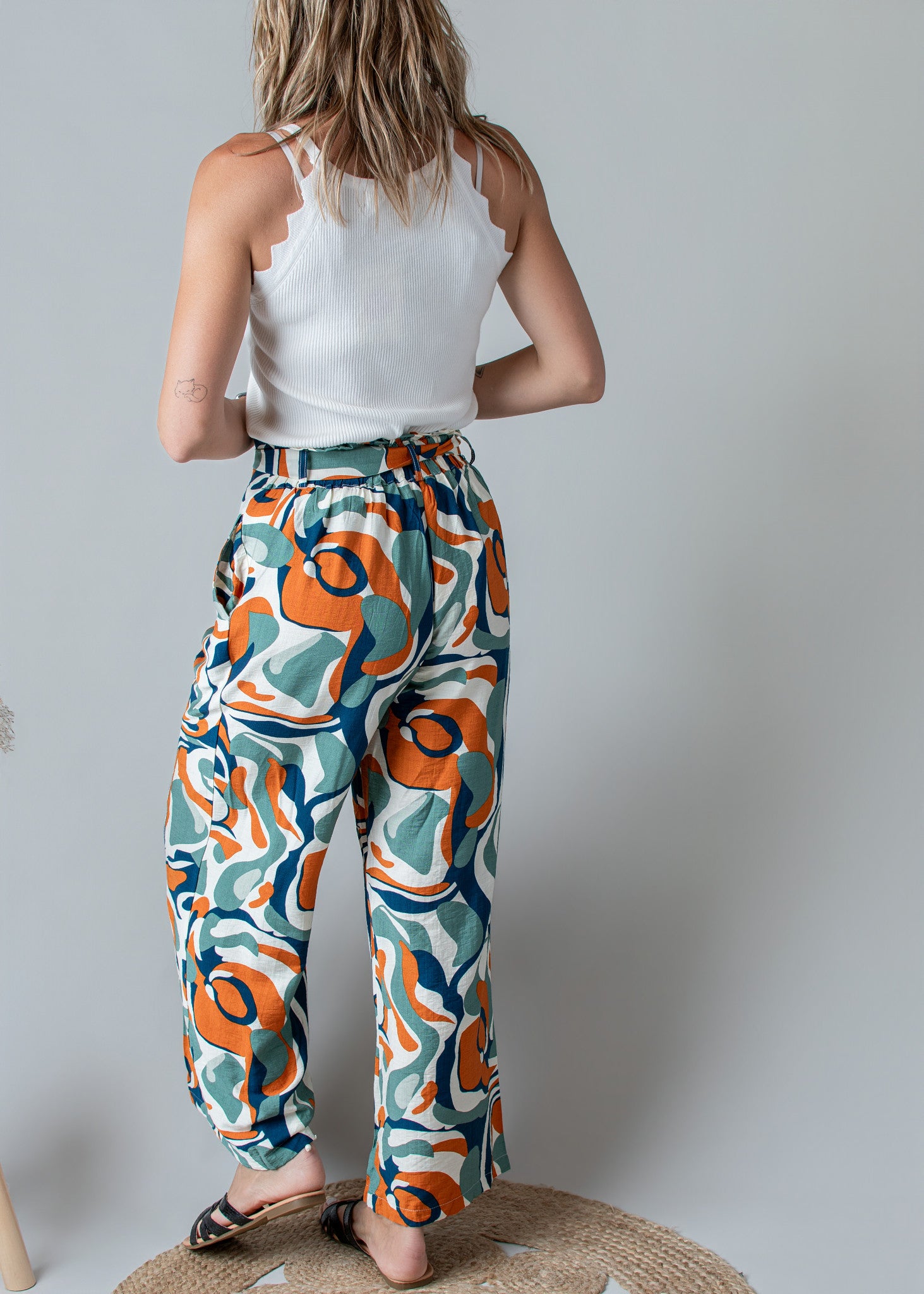 Pantalon Fluide Imprimé Abstrait
