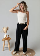 Pantalon de tailleur palazzo noir la boutique de lydie