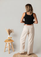 Pantalon de tailleur palazzo beige