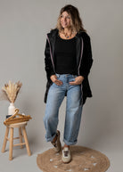 Parka noir imperméable mi longue réversible la boutique de lydie