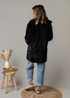 Parka noir imperméable mi longue réversible la boutique de lydie