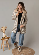 Parka or réversible fourrure beige 