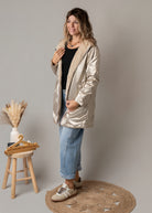 Parka or réversible fourrure beige 