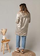 Parka or réversible fourrure beige 
