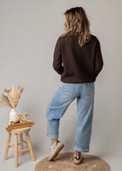Jean barrel bleu clair  femme