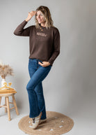 Pull fin chocolat clair Iconic la boutique de lydie
