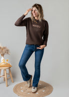 Pull fin chocolat clair Iconic 