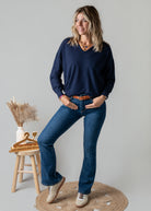Pull fin marine cœur dentelle 