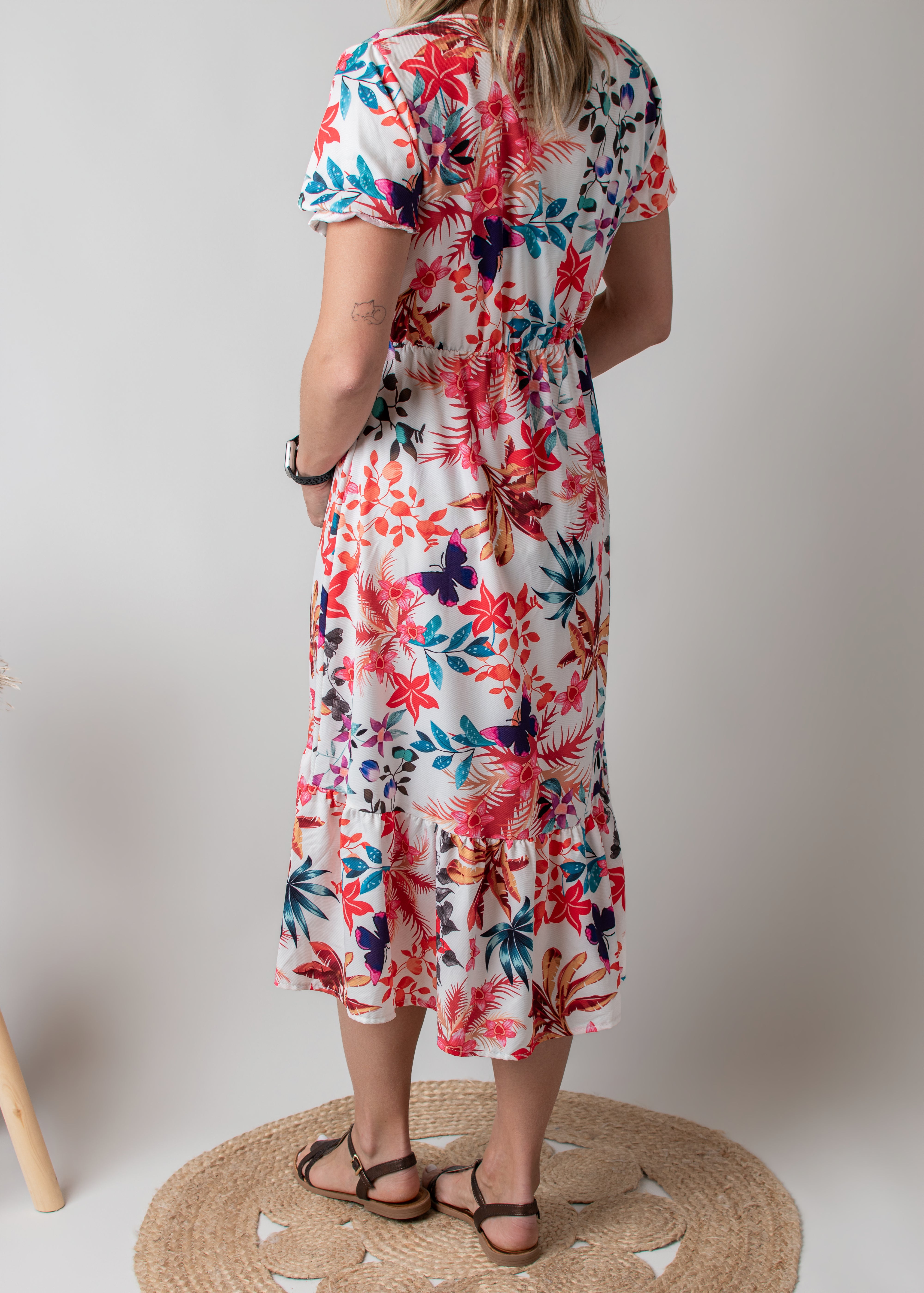 Robe Mi-Longue Fleurie