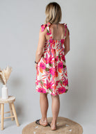Robe Courte Fleurie Fuchsia