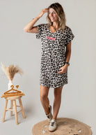 Robe courte t-shirt léopard Iconic