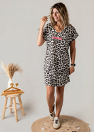 Robe courte t-shirt léopard Iconic