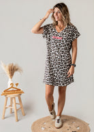 Robe courte t-shirt léopard Iconic