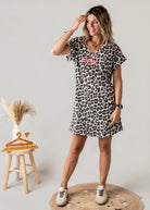 Robe courte t-shirt léopard Iconic