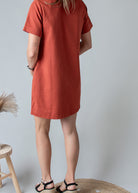 Robe Droite Coton Terracotta Style Denim