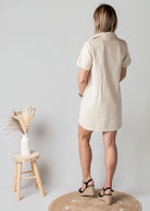 Robe Droite Coton Beige Style Denim 