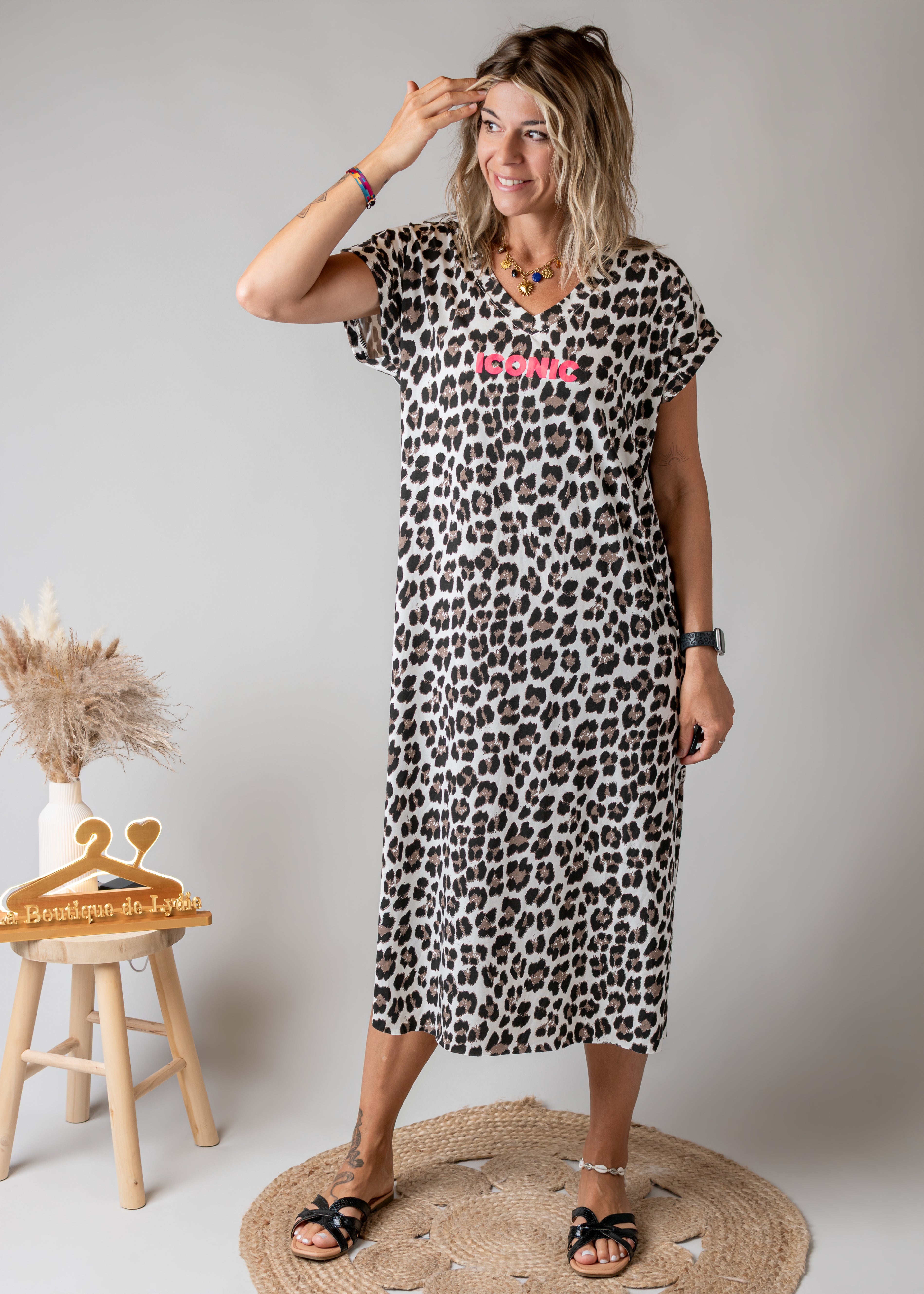 Robe Longue Léopard Femme Iconic