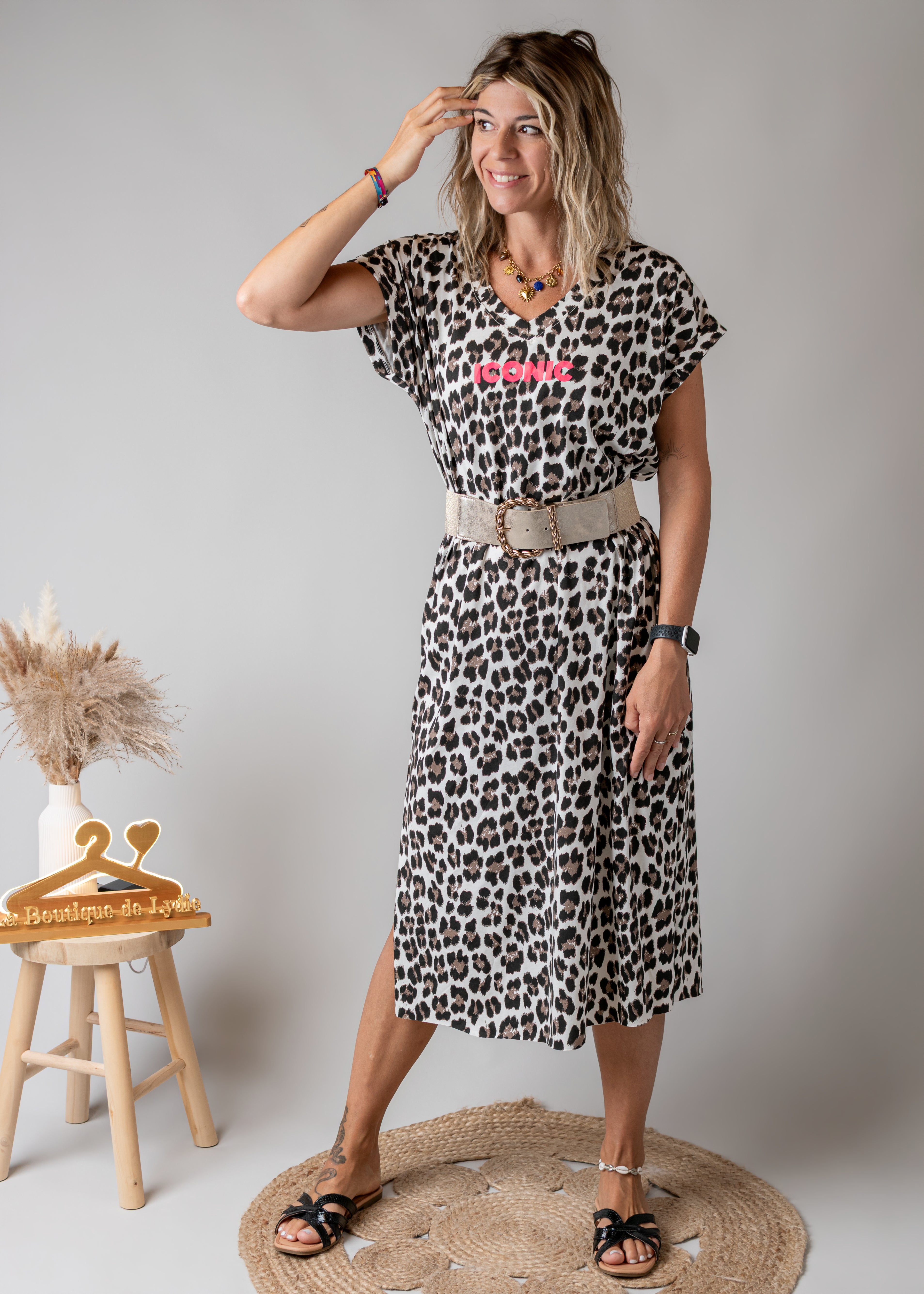Robe Longue Léopard Femme Iconic