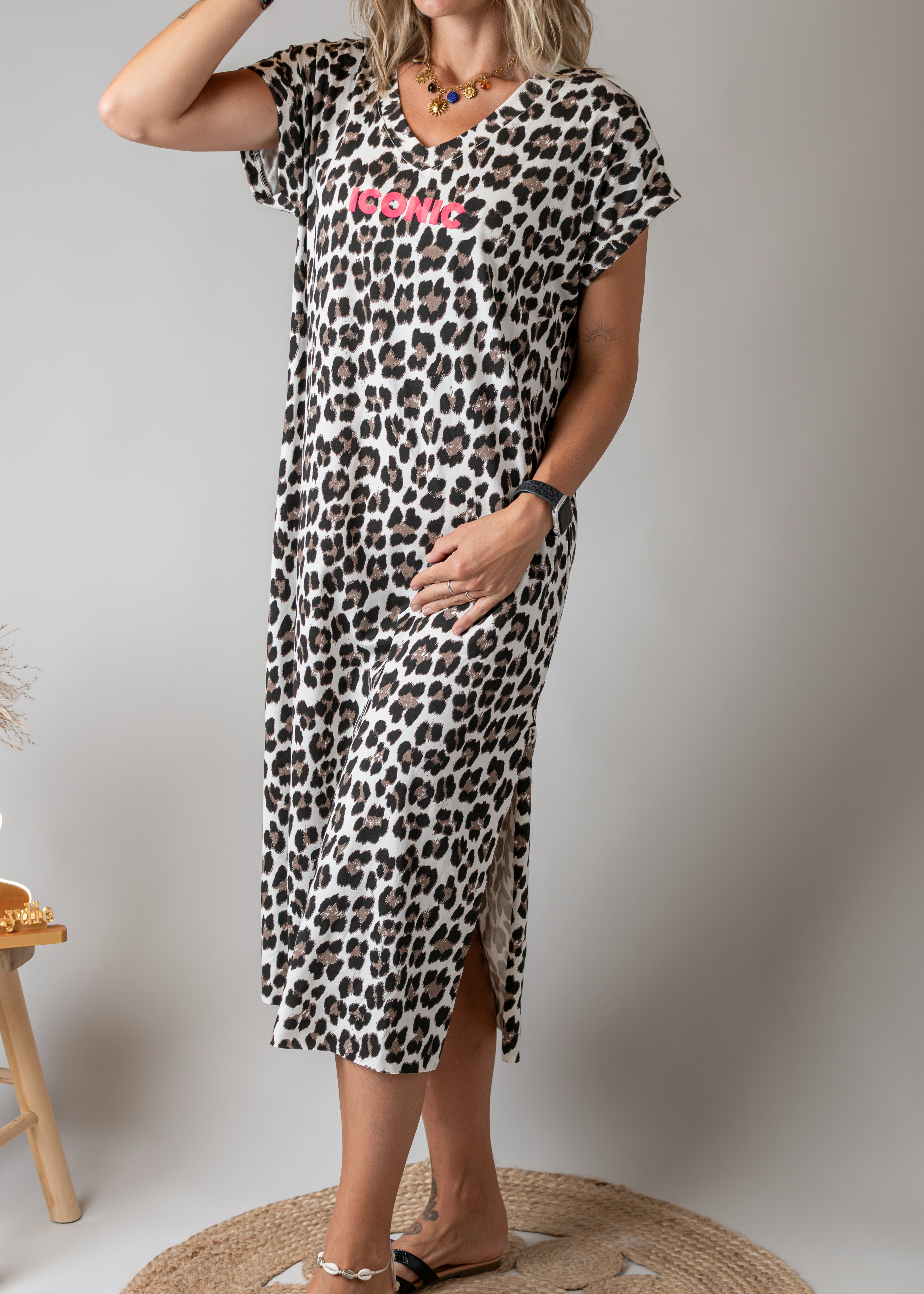 Robe Longue Léopard Femme Iconic