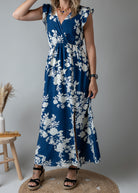 Robe Longue fleurie bleue