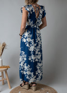 Robe Longue fleurie bleue