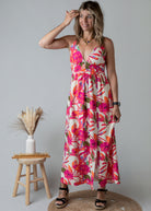 Robe Longue Fleurie fuchsia 