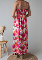 Robe Longue Fleurie fuchsia 