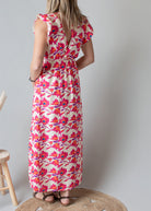 Robe Longue Fleurie Rose 