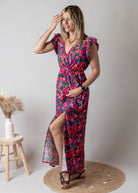 Robe Longue Fleurie Croisée