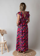 Robe Longue Fleurie Croisée