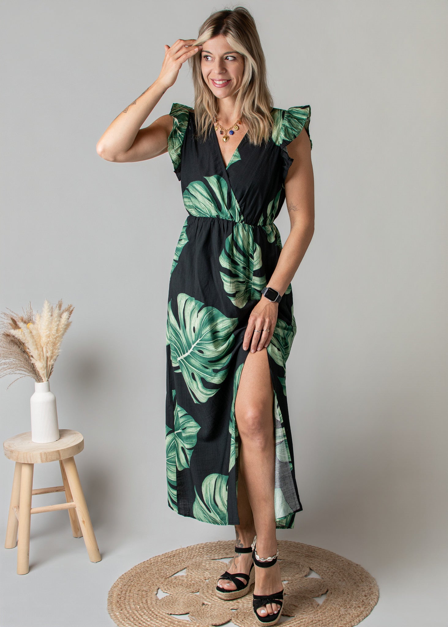 Robe Longue Noire Exotique