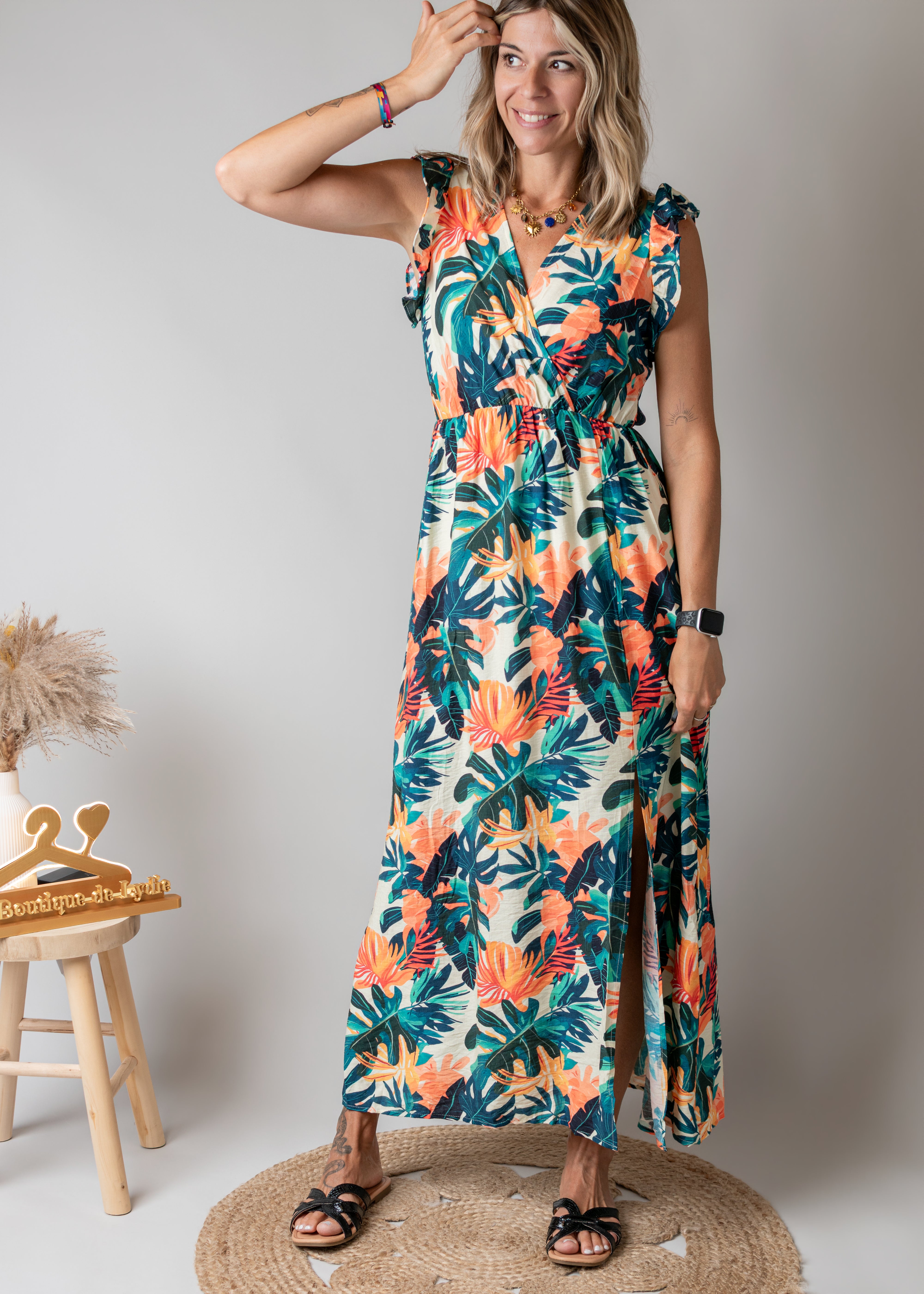 Robe longue bohème tropicale