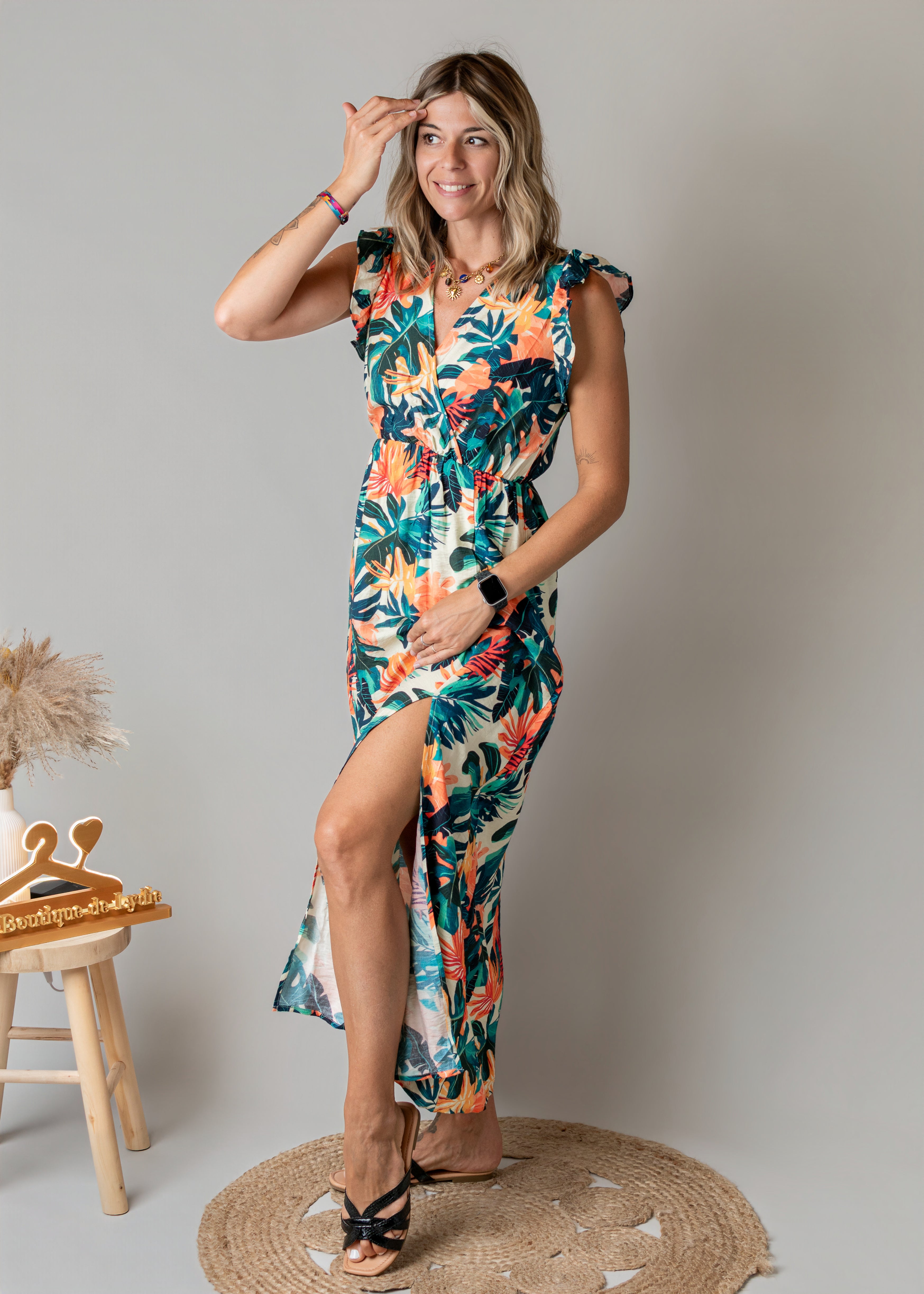 Robe longue bohème tropicale femme la boutique de lydie