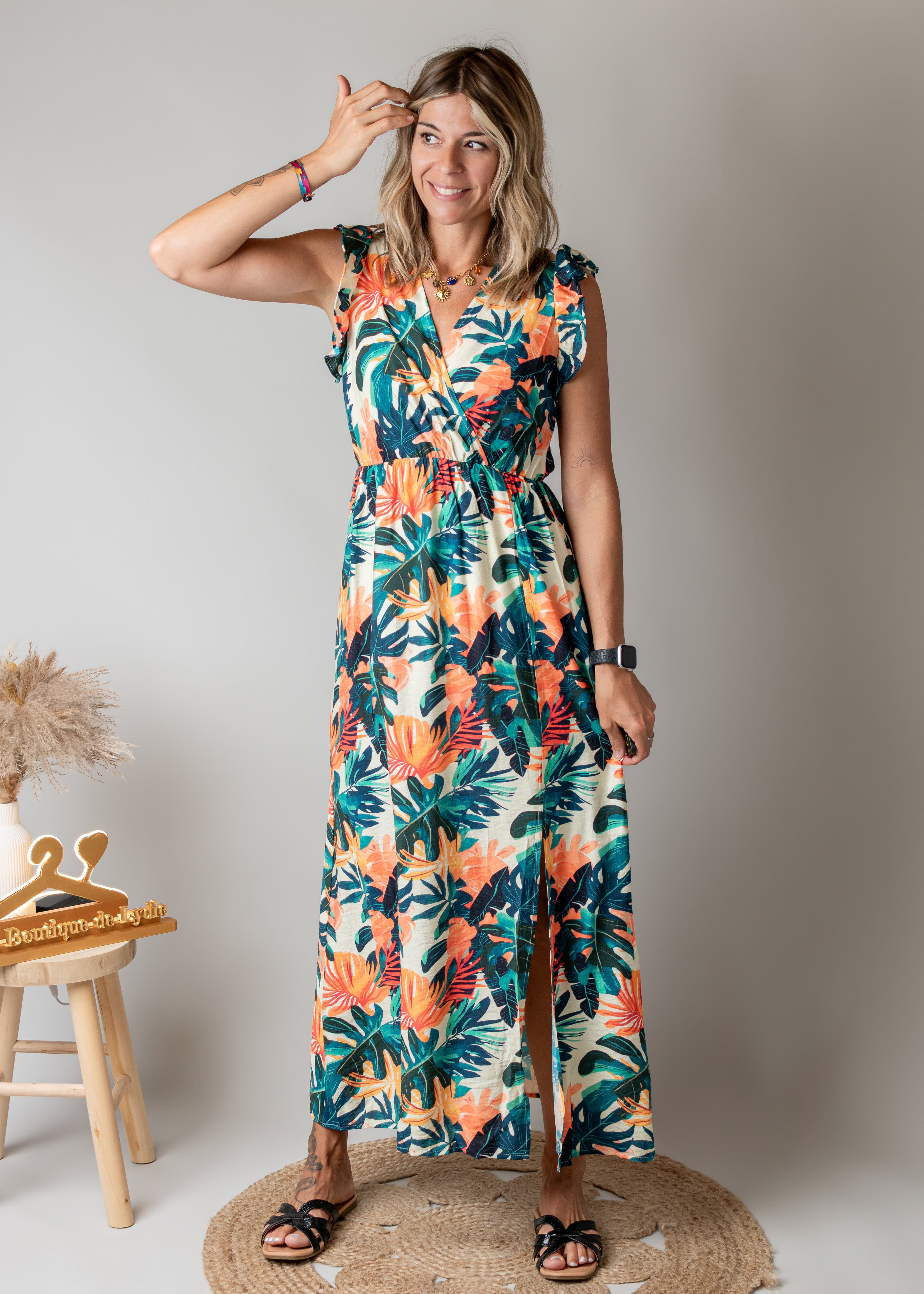 Robe longue bohème tropicale