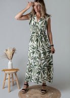 Robe Longue Tropicale vert 