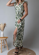 Robe Longue Tropicale vert 