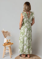 Robe longue bohème feuillage 